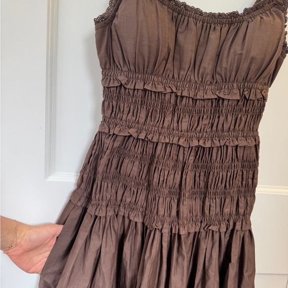 Abercrombie and Fitch Bra-Free Smocked Drop-Waist Maxi Dress - Picture 5 of 7